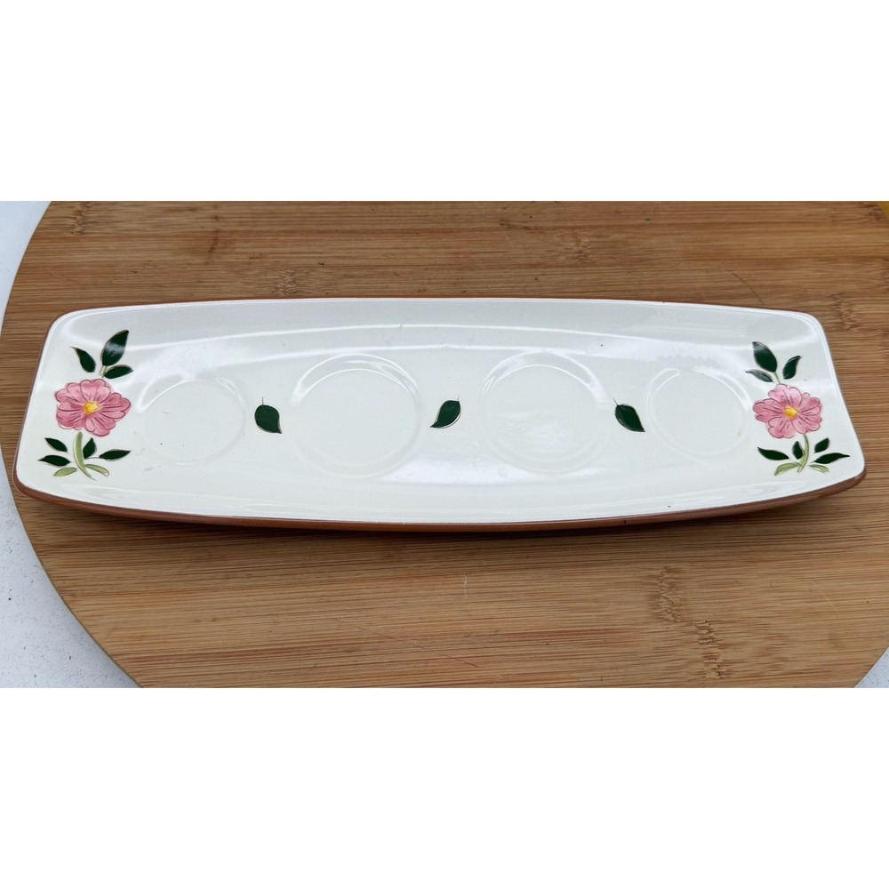 Stangl Pottery "Wild Rose" pattern‎ cocktail, juice, or beverage carrier tray